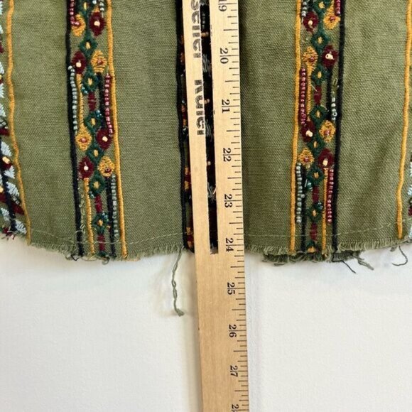 Zara Trafulac Collection Women’s XS Army Green Embroidered Button Down Shirt Top - Picture 8 of 13